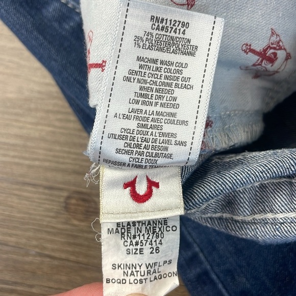 True Religion Women’s Low Rise Skinny WFPLS Natural Fit Jeans, size 26 - Picture 5 of 13